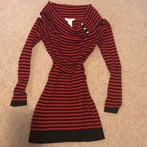 Sexy striped tunic sweater